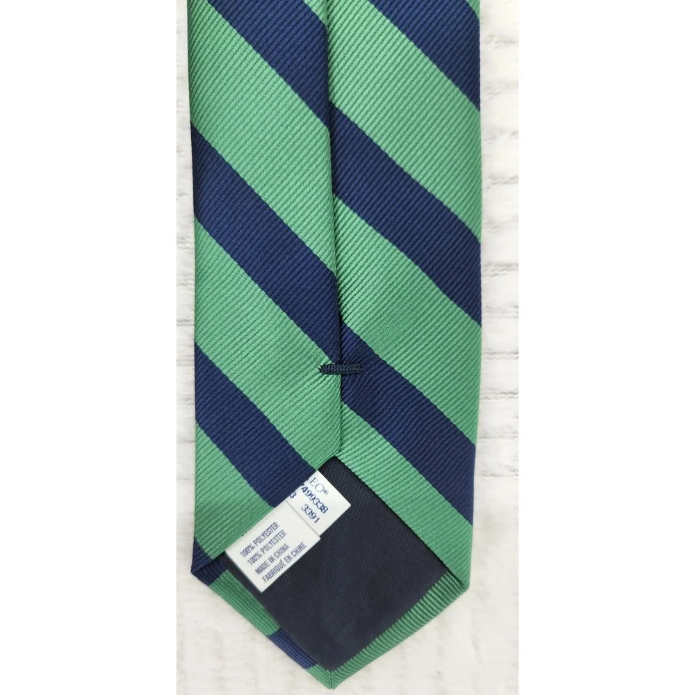 American Eagle Outfitters AEO Mens Blue Green Striped Polyester Necktie 1037